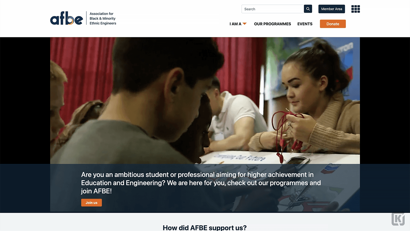 Projectbeeld van AFBE Website